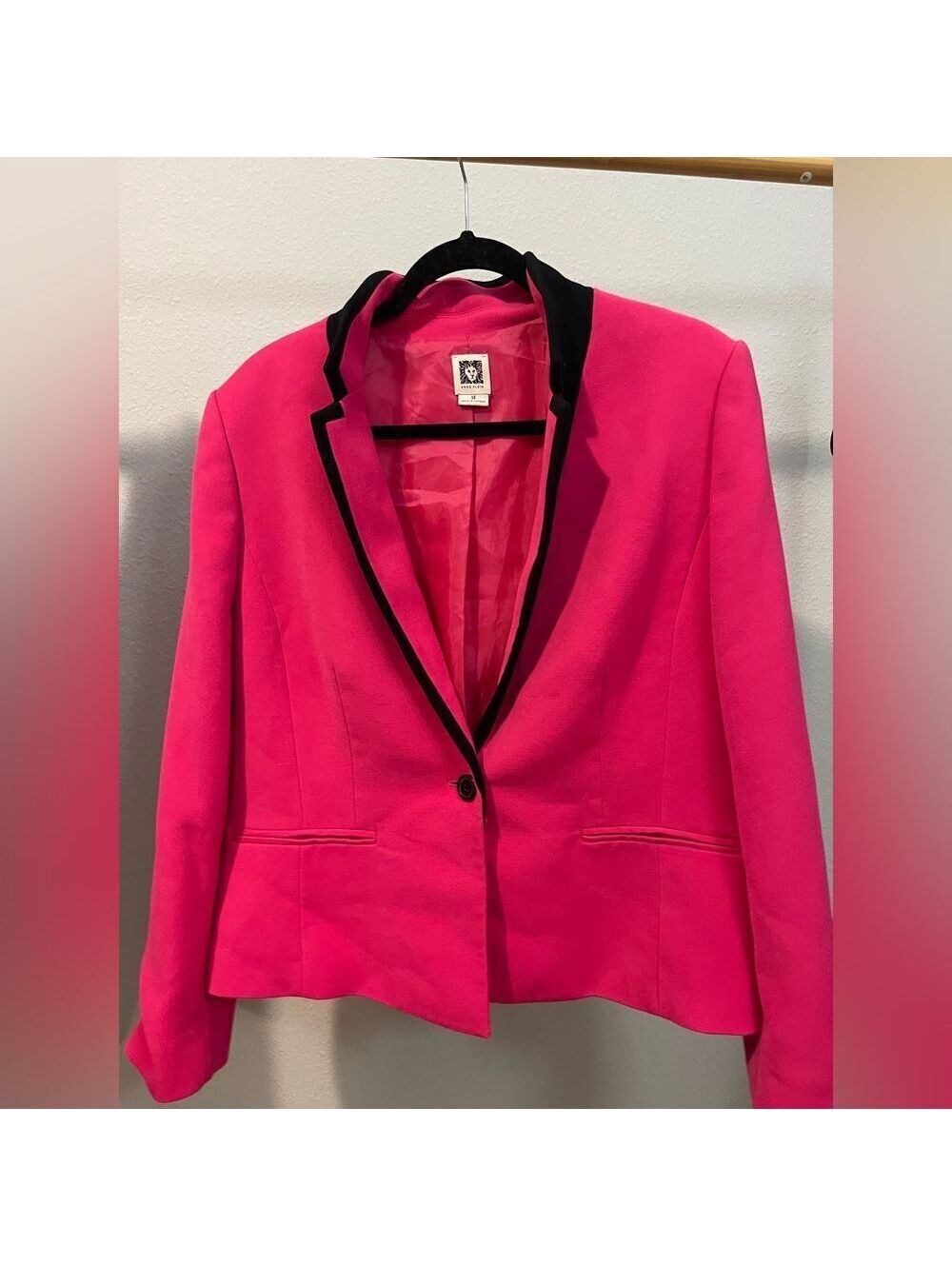 Anne Klein Pink Blazer with Black Trim